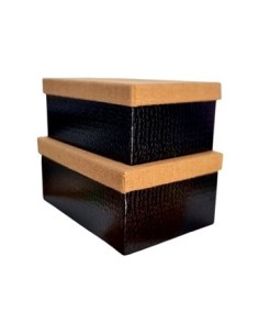 Caja 30x21cm Crocco C/tapa Arpillera Ca6172 Pk01