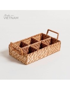 Organizador Rect. 27cm Mimbre Negro/natural C/6 Div. Asa 0503183-0503151 Mish02