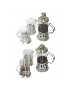 Set Cafetera 350ml + 2 Jarros Vidrio Acero  Hs787 4266924 3703915 Bar02 57911334 Cr02 (b12)  (m) (p)