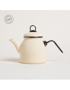 Pava 1300ml Enlozada Col. Crema C/manija Negra 0137026 Mish02