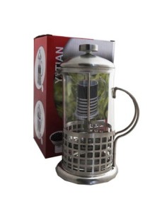 Cafetera 600ml Vidrio Malla Metal C/embolo En Caja 57911329 Cr02