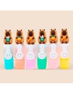 Resaltador X 6 En Cartuchera Capybara/labubu  Ba-13368 Sf01