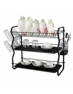 Escurre Platos 3 Pisos Gde C/bandeja Negro 57915593 Cr02