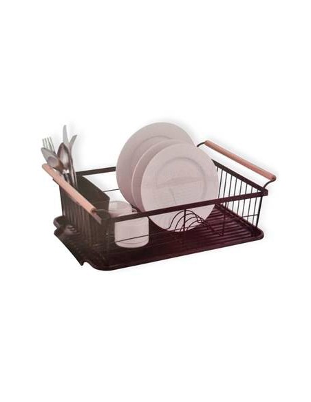 Escurre Platos 45.5x32.5x16cm C/bandeja Asa Madera A1598 Res01