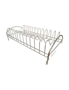 Escurre Platos 19x38 Acero-negro C/ Bandeja Plast. 1 Piso  57912766 Cr02  Yw-4110 Ori02  5349