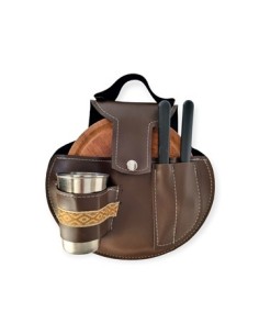 Set Asado Plato 22cm Red. C/cubiertos Y Estuche Eco Cuero- 420 70102 Org01 Mar02 (p)