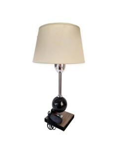 Velador Cano 38cm C/detalle Bocha Ceramica Base Madera Bett01