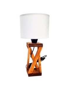 Velador 37cm Country Base De Madera Cuad. 901437 Art01