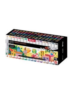 Marcadores X96 Artisticos Doble Punta Alloy Filgo Sur. Estuche Imantado Allym-em96-sur