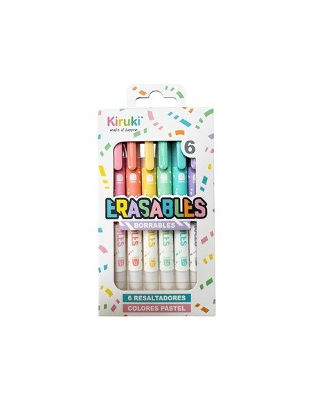 Resaltadores X6 Pastel Borrables 180006 Kir01