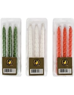 Velas Torneadas 20cm X 3 Unid  Blanco-verde-rojo 134n-134ob  Ilum01