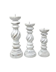 Candelabro 30cm Madera Vintage Am01