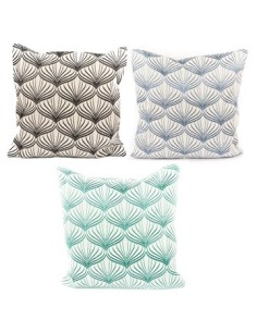 Funda Almohadon 43x43cm Dis  Hojas Col  Surt  F0210az-f0210ng-f0210va Mf01