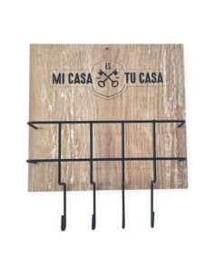Porta Llaves X4 C/porta Papeles Madera R-01 Sir01