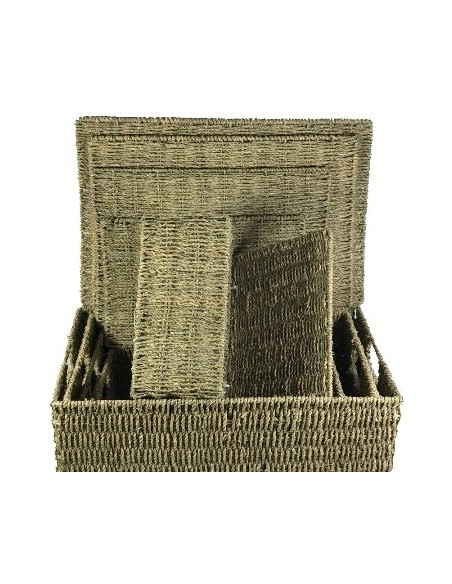 Organizador 27x17x14cm C/asa Y Tapa Seagrass Ra36101 Rey03