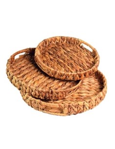 Bandeja Redonda 28/29 Cm Hoja Palma Natural Nagoya Sf19202 23245 Ra211262 Rey03 Col01 Woo01