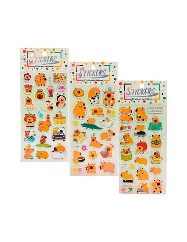 Stickers Capibara Goma Eva C/borde Holografico 28636 Col01 (b12) (f)