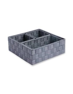 Canasto 28x14 Rect. Rafia Gris B5033 Dec01