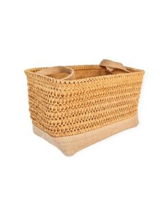 Canasto 34x20 Mimbre Base Rafia Rect.c/manija Ca5316 Pk01