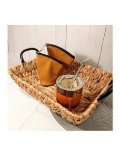 Bandeja 35x25cm Rectangular C/manija Metal Jacinto 23244 Col01