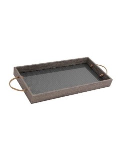 Bandeja 20x40x4cm Madera C/manija Cuerda Bp104 Vgo01