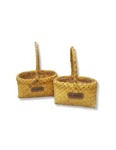 Canasta 23 Cm C/manija Mad. Bambu 300608 Pcu01