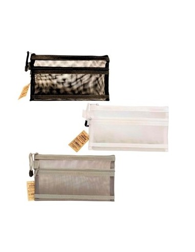 Cartuchera 2 Cierres 22*13cm Malla Transp. 28489 Col01 (b12) (f)