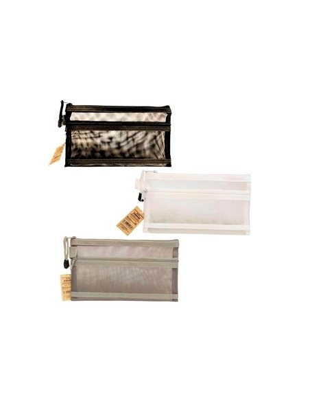 Cartuchera 2 Cierres 22*13cm Malla Transp. 28489 Col01 (b12) (f)