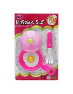 Set Cocina X3 Pzas Sarten C/huevo Y Tenedor En Blister 55898 9050 Seb01
