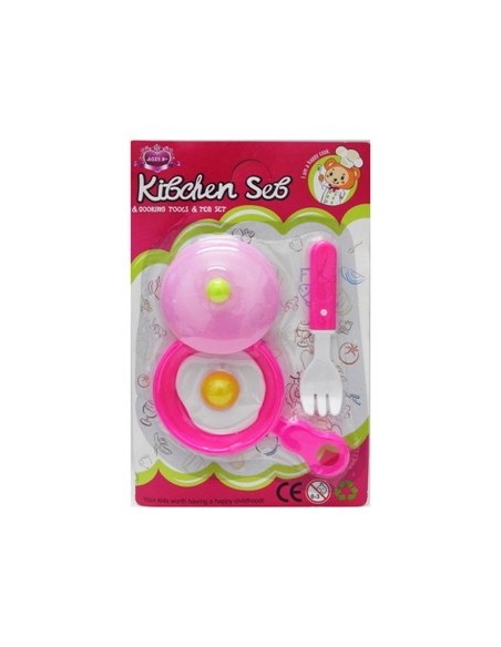 Set Cocina X3 Pzas Sarten C/huevo Y Tenedor En Blister 55898 9050 Seb01