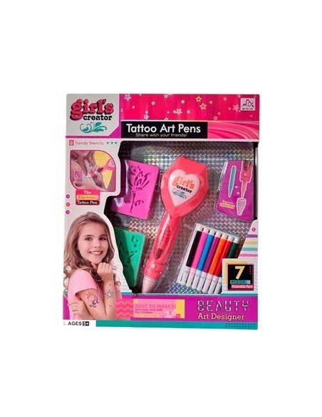 Set Belleza Lapiz Tatoo C/stencils A Pila En Caja A013-0610 20513 And01