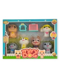 Set Perritos X6 C/ Accesorios En Caja 6826 Jte01