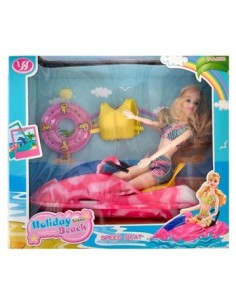 Muneca 30cm Lucy C/moto Agua Y Accesorios Playa Sd22753/sd22916 Pk01