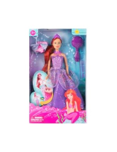 Muneca Sirena 30cm 2 En 1 Princesa C/accesorios Sd22630z Pk01