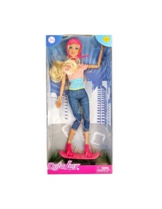 Muneca Lucy Al Aire Libre C/casco Y Patineta En Caja Sd22345 Pk01