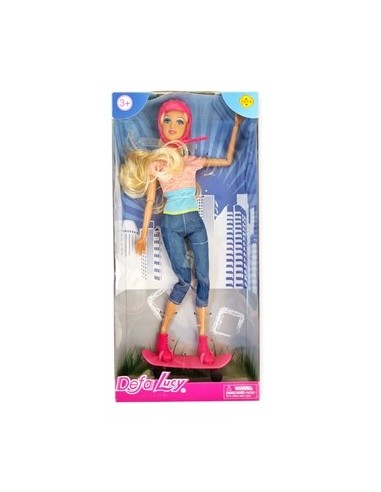 Muneca Lucy Al Aire Libre C/casco Y Patineta En Caja Sd22345 Pk01