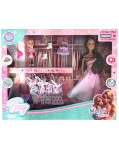 Muneca Tiny Y Lucy Fashion C/vestidos Y Accesorios 53400 Seb01