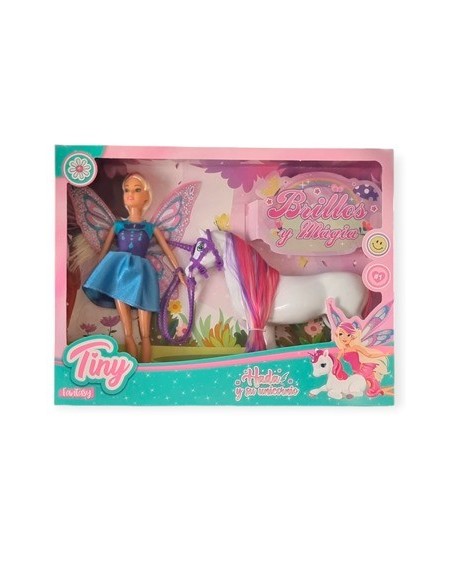 Muneca 30cm Tiny Hada Y Su Unicornio En Caja 53902 Seb01