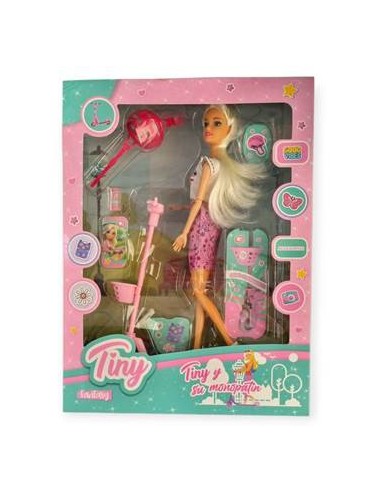 Muneca 30cm Tiny Paseo En Monopatin C/accesorios 54925 Seb01