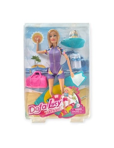 Muneca 30cm Lucy Surfista C/ Accesorios Playa Sd22351 Pk01