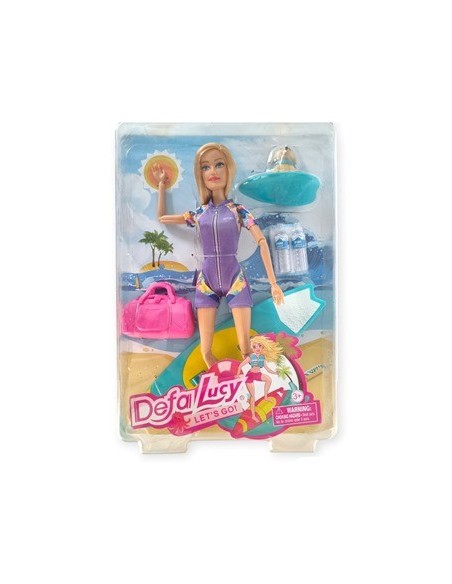 Muneca 30cm Lucy Surfista C/ Accesorios Playa Sd22351 Pk01