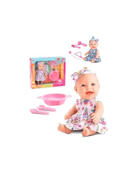 Baby 23cm Bambolinha Cuidados/papinha 743/745 Fema