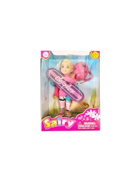 Muneca 12cm C/patineta Y Casco Sd22760zx
