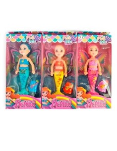 Hada Sirena 18cm Cabello Color En Caja Pk4007z