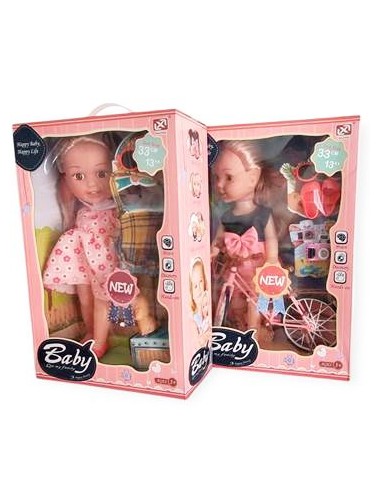 Muneca 33cm Baby C/perro 7171-2 Pri02