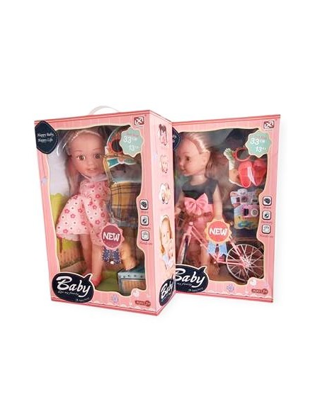 Muneca 33cm Baby C/perro 7171-2 Pri02