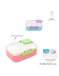 Lunchera Trendy 2 Compart + Cubiertos 30428 Tar02