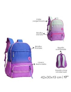 Mochila Trendy Bicolor Degrade 2 Bols 28544 Tar02