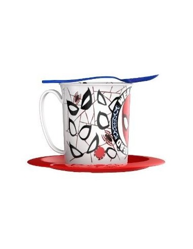 Taza C/plato Y Cuchara Avanger/spider-man 01avengr031/01spider031  Bel01 (b24)