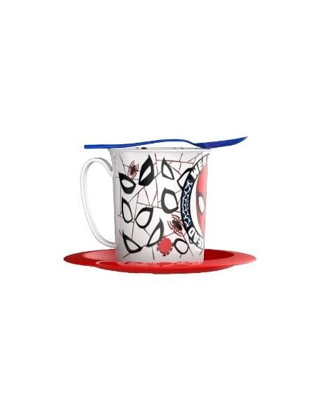 Taza C/plato Y Cuchara Avanger/spider-man 01avengr031/01spider031  Bel01 (b24)